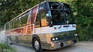 Prevost bus completing repairs. Failed test drive reveals dual wheels 4lbs out of balance. New turbo