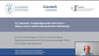 CO2 bepreisen, Energieträgerpreise reformieren - Wege zu einem sektorenübergreifenden Marktdesign