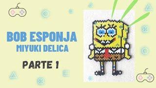 Bob esponja brick stitch/PARTE 1/puntada ladrillo /beads/ Nickelodeon/prendedor en miyuki/SpongeBob