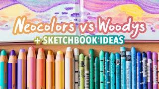 WHICH CRAYONS are better? Woodys vs Neocolor 2 (+ Sketchbook ideas)