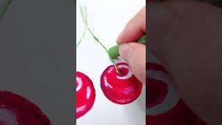 Amazing Cherry Drawing with Oil Pastels #oilpasteldrawing #cherrydrawing #oilpastelart #shorts