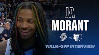 Ja Morant Walk Off Interview | Grizzlies vs. Trail Blazers