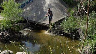 Fishing a PUDDLE in the Middle of San Antonio! Theres So Many FISH! CRAZY!