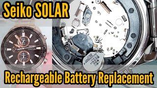 Seiko SOLAR V176 Rechargeable Battery Replacement | Watch Repair Channel | SolimBD