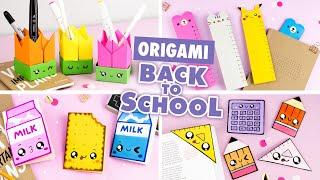 DIY Back to School Paper crafts | Origami Bookmark, Ruler, Pencil holder & Mini notebook