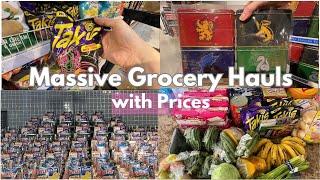 Relaxing ASMR | Monthly Massive Grocery Hauls + Prices | Buying essentials grocery shopping vlog