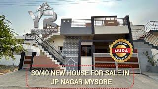 30×40 2BHK Brand new house for sale in JpNagar near Ring Road  muda property Mysore. Price 96L.