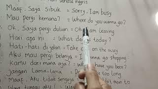 PERCAKAPAN BAHASA INGGRIS SEHARI HARI UMUM DIPAKAI