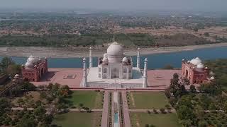 Taj Mahal from drone's eyes in 4k