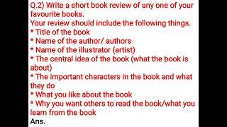 Class 5 English | Ch 22 A Book Review Questions and answers | #class5english #maharashtraboard