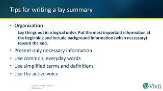 Vivli Lay Summary Training Video