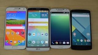 Android 5.0 Lollipop: Samsung Galaxy S5 vs. LG G3 vs. Nexus 5 vs. Galaxy S4 - Which Is Faster? (4K)
