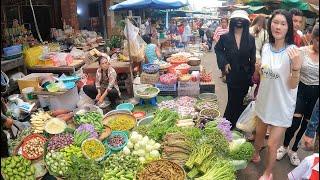 Phnom Penh Evening Market Food Tour @Orussey Market - Vegetables, Fruit, Fish, Seafood, Meat & More