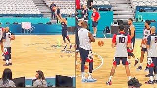 Stephen Curry SHOWS Out Half Court Shot In Front Of Team USA Basketball At 2024 Olympics Practice!