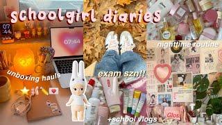 🩰 days in my life- exam season grwm, night routine (makeup, skincare..) | aesthetic vlogs, school