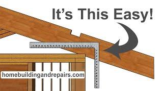 How To Calculate Gable Roof Rafter, Blocking And Stud Angles With Framing Square And Roof Ratios
