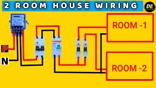 2 room house wiring diagram // MCB RCCB & Meter connection diagram