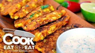 BLACKSTONE CORN FRITTERS | Cook Eat Repeat | Blackstone Griddles