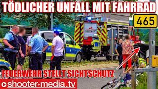   B465: TÖDLICHER UNFALL mit PKW & FAHRRAD   |   Feuerwehr stellt Sichtschutz  