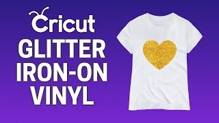 CRICUT GLITTER IRON ON VINYL TUTORIAL // How to Use Heat Transfer Vinyl HTV Guide for Beginners