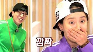 《FUNNY》 Running Man 런닝맨｜송지효, 유재석 갑작스런 ‘우당탕탕’ 몸개그에 ‘깜짝’ EP412 20160103