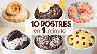 10 POSTRES en TAZA en MICROONDAS ️ | ¡en 1 minuto!