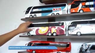 Artesanal: artesão faz ônibus em miniatura