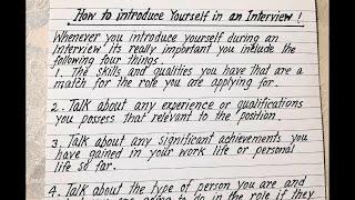 How To Introduce Yourself In An Interview! || The BEST ANSWER || MANHA EDUCATION