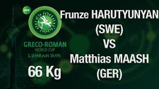 Group A, Round 1 - Greco-Roman Wrestling 66 kg F. HARUTYUNYA (SWE) vs M. MAASCH (GER) - Tehran 2015