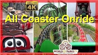 Fort Fun All Roller Coaster (Onride POV) ALLE Achterbahnen im FORT FUN Abenteuerland Onride (4K)