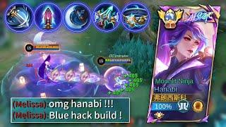 HANABI FULL BLUE HACK BUILD PERFECT GAMEPLAY, THE ENEMY TEAM REPORTED ME.| MLBB 2024, SOLO RANK.