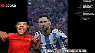 IShowSpeed reacts to Messi GOAT edit (trolled)