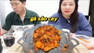 Vlog 189 : ăn gà xào cay Hàn quốc rất cay | Dung khàn