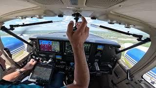 Piper Aztec. Turbulence, updrafts, wind shear, autopilot trouble and a crosswind landing oh my!