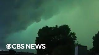 South Dakota sky turns eerie green amid storm