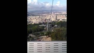 Cable car trip above Barcelona - Montjuic teleferic