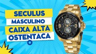 Relógio Seculus Masculino Robusto Dourado 44024GPSVHA3