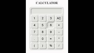 Working calculator using HTML CSS and JavaScript. #javascript