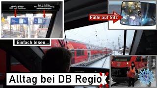 Sonstiger Alltag bei DB Regio | Gemütlichkeit und Verwirrung der Fahrgäste mit Wintereinbruch