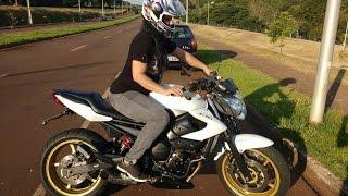 Mãe andando pela primeira vez na XJ6 !! Primeira vez em uma moto 600cc