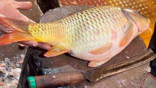 Amazing Big Carp Fish Cutting Skills Live In Bangladesh Fish Market