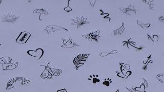 Making 56 mini tattoo designs with pen 