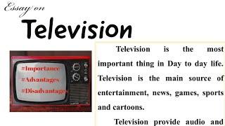 Essay on Television in English | Television Essay in English | 10 lines on Television | uses  of TV