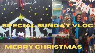 Beautiful Christmas Celebration with Sunday School performers by happy family