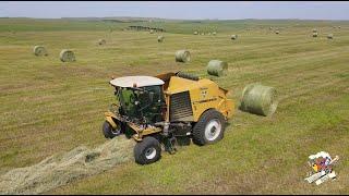Round Baling Hay on the North Dakota Rolling Prairies