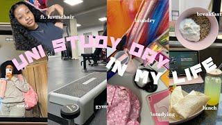 UNI STUDY DAY IN MY LIFE| gym,cooking,studying etc | ft. Luvme hair | South African YouTuber