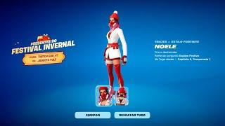 COMO PEGAR SKIN DE NATAL GRATIS NO CHALE CAPITULO 6 FORTNITE DE NATAL  GAMEPLAY SKIN NOELE GRATIS