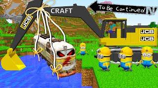 HOW this new JCB EXCAVATOR find ABANDONED 1000 years ago SCARY METRO TRAIN in Minecraft ?