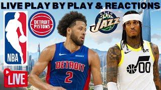 Detroit Pistons vs Utah Jazz I NBA Live I Play By Play & Reactions