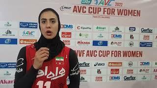 WOMEN'S AVC CUP 2022; Mahsa Kadkhoda interview after 2nd match